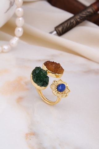 Bague - Lapis-lazuli et quartz