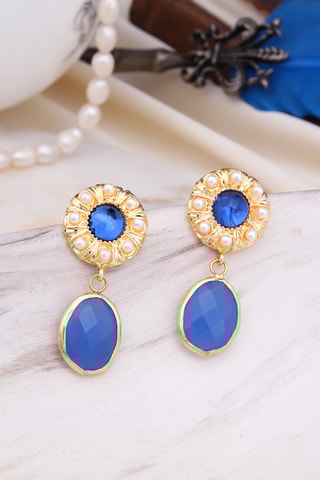 Boucles d'oreilles - Zircons et œils-de-chat