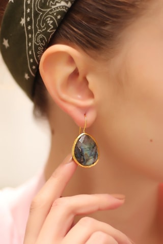 Boucles d'oreilles - Bronze et labradorites