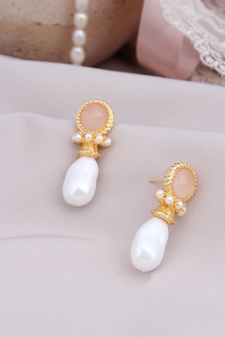 Boucles d’oreilles - Quartz et perles de culture