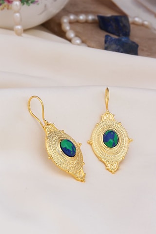 Boucles d’oreilles - Plaqué or jaune et variscites