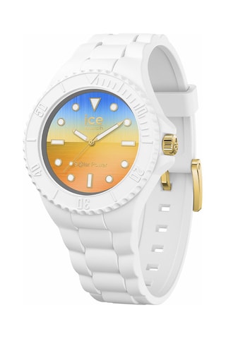 Silicone Quartz Horloge ICE Generation - Medium - Wit en Oranje