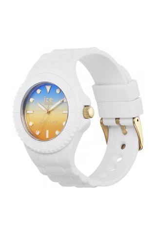 Silicone Quartz Horloge ICE Generation - Medium - Wit en Oranje