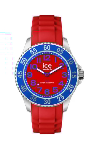 Silicone Quartz Horloge ICE Steel - Small - Rood en Blauw