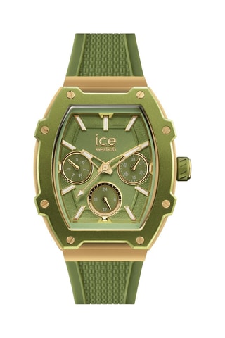 Silicone Quartz Horloge ICE Boliday - Groen en goudkleurig