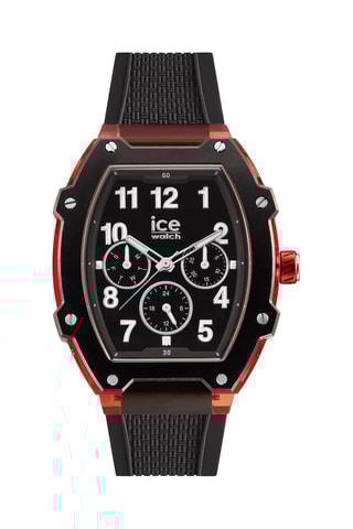 Silicone Quartz Horloge ICE Boliday - Zwart en rood