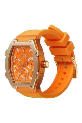 Silicone Quartz Horloge ICE Boliday - Oranje en Roségoudkleurig