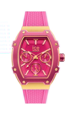 Silicone Quartz Horloge ICE Boliday - Roze en goudkleurig