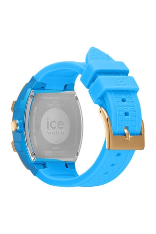 Silicone Quartz Horloge ICE Boliday - Blauw en goudkleurig