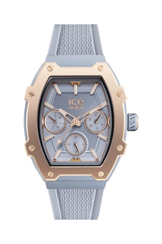 Silicone Quartz Horloge ICE Boliday - Blauw en Roségoudkleurig