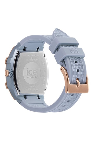 Silicone Quartz Horloge ICE Boliday - Blauw en Roségoudkleurig