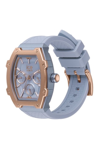 Silicone Quartz Horloge ICE Boliday - Blauw en Roségoudkleurig