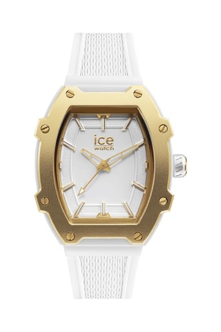 Silicone Quartz Horloge ICE Boliday - Wit en goudkleurig
