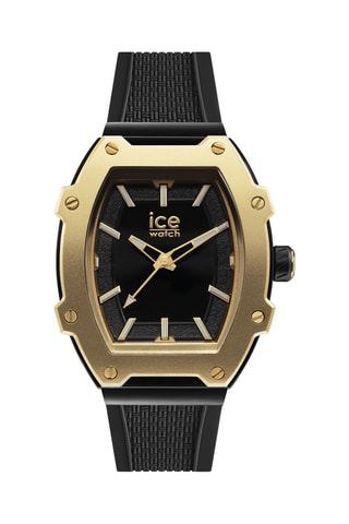 Silicone Quartz Horloge ICE Boliday - Zwart en goudkleurig