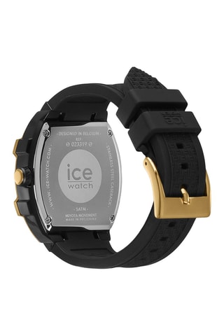 Silicone Quartz Horloge ICE Boliday - Zwart en goudkleurig