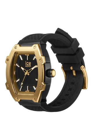 Silicone Quartz Horloge ICE Boliday - Zwart en goudkleurig
