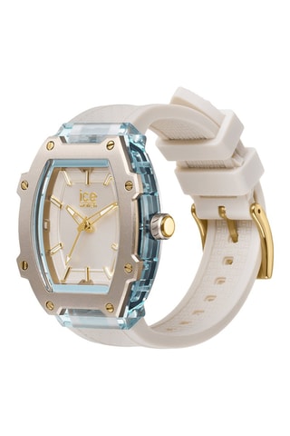 Silicone Quartz Horloge ICE Boliday - Beige en blauw