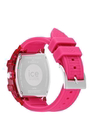 Silicone Quartz Horloge ICE Boliday - Roze en zilverkleurig