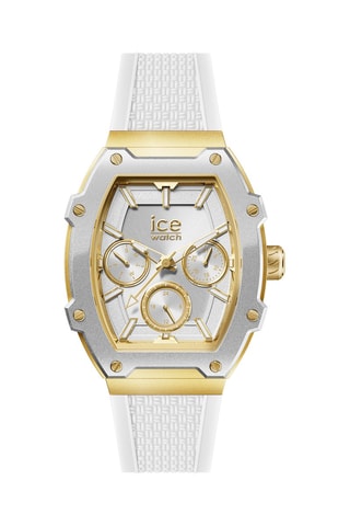 Silicone Quartz Horloge ICE Boliday - Wit en goudkleurig