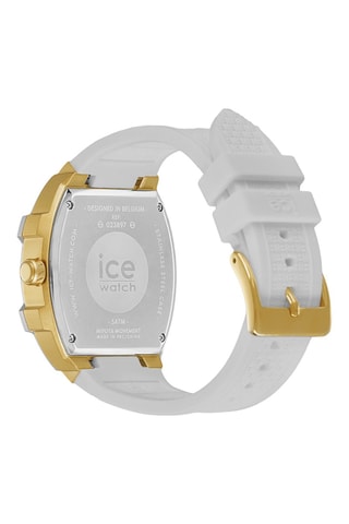 Silicone Quartz Horloge ICE Boliday - Wit en goudkleurig