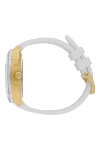 Silicone Quartz Horloge ICE Boliday - Wit en goudkleurig