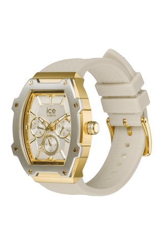 Silicone Quartz Horloge ICE Boliday - Beige en goudkleurig