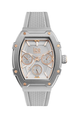 Silicone Quartz Horloge ICE Boliday - Grijs en Roségoudkleurig