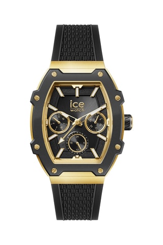 Silicone Quartz Horloge ICE Boliday - Zwart en goudkleurig