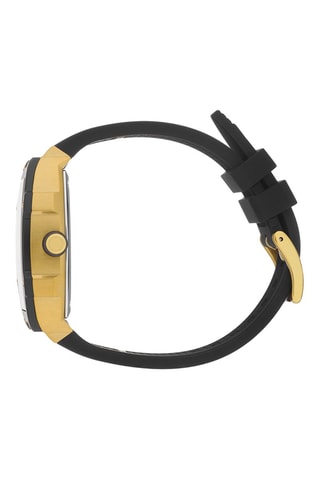 Silicone Quartz Horloge ICE Boliday - Zwart en goudkleurig