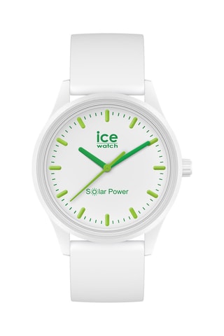 Silicone Quartz Horloge ICE Solar Power - Wit en Groen