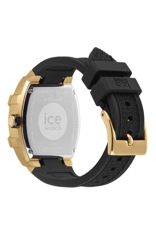 Silicone Quartz Horloge ICE Boliday - Zwart en goudkleurig