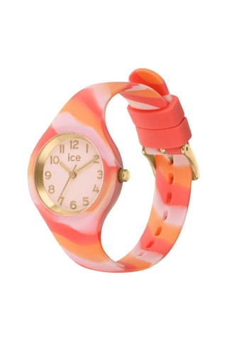 Silicone Quartz Horloge ICE Tie and Dye - Rood en Oranje