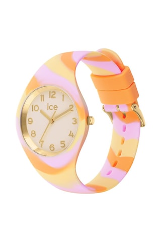 Silicone Quartz Horloge ICE Tie and Dye - Oranje en Geel