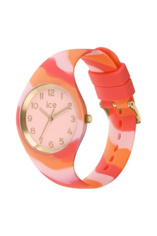 Silicone Quartz Horloge ICE Tie and Dye - Rood en Oranje