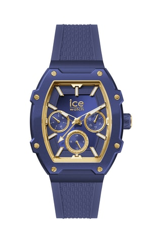 Silicone Quartz Horloge ICE Boliday - Blauw en goudkleurig
