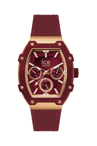 Silicone Quartz Horloge ICE Boliday - Rood en Roségoudkleurig