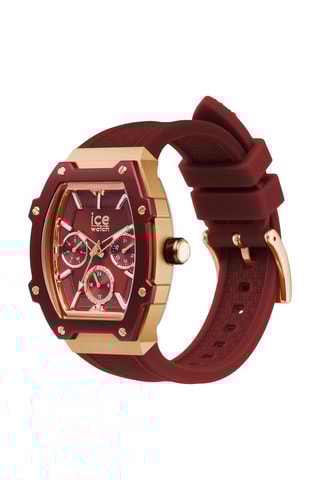 Silicone Quartz Horloge ICE Boliday - Rood en Roségoudkleurig