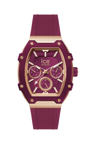 Silicone Quartz Horloge ICE Boliday - Bordeauxrood en Roségoudkleurig