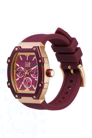 Silicone Quartz Horloge ICE Boliday - Bordeauxrood en Roségoudkleurig