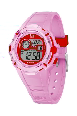 Silicone Quartz Horloge ICE Digit Explorer - Roze en rood