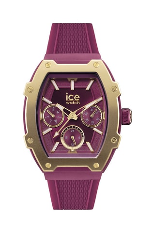 Silicone Quartz Horloge ICE Boliday - Bordeauxrood en goudkleurig 