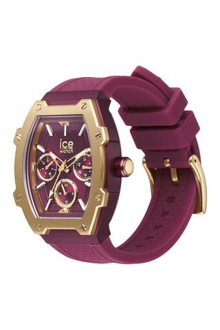 Silicone Quartz Horloge ICE Boliday - Bordeauxrood en goudkleurig 