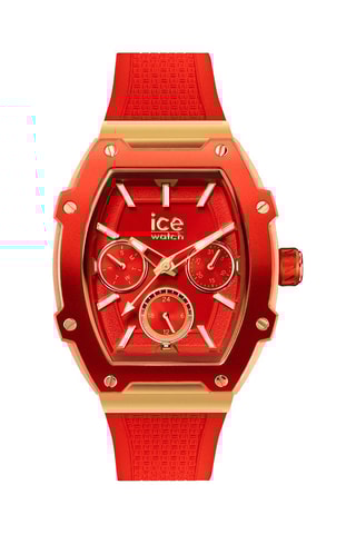 Silicone Quartz Horloge ICE Boliday - Rood en goudkleurig