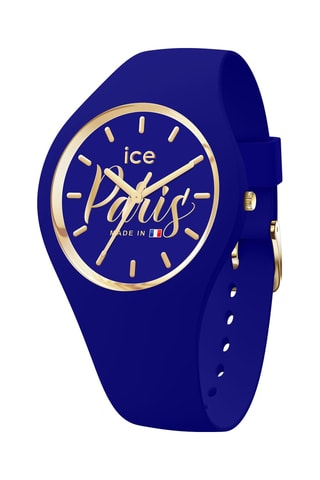 Silicone Quartz Horloge ICE Cocorico - Koningsblauw en Goudkleurig