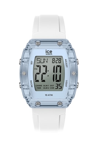 Digitaal Silicone Horloge ICE Digit - Stopwatch -  Wit en Hemelsblauw