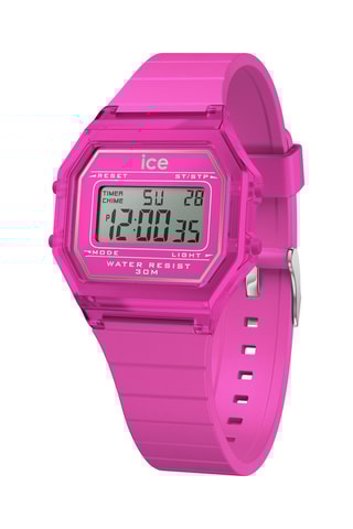 Digitaal Silicone Horloge ICE Digit Retro - Stopwatch - Fuchsia