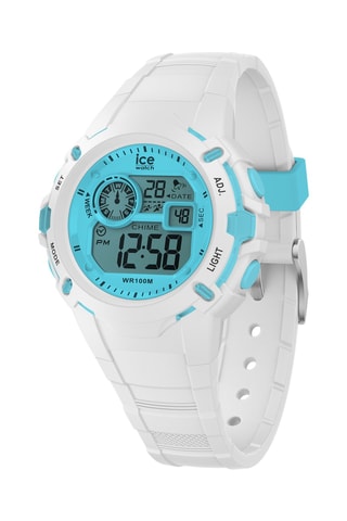Digitaal Silicone Horloge ICE Digit Explorere - Stopwatch -  Wit en Lichtblauw