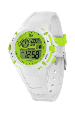 Digitaal Silicone Horloge ICE Digit Explorere - Stopwatch - Wit en Limoengroen