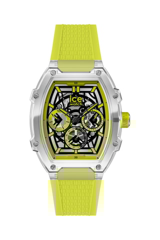 Silicone Quartz Horloge ICE Boliday - Chronograaf - Geel en Zilverkleurig