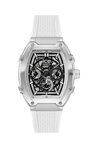 Silicone Quartz Horloge ICE Boliday - Chronograaf - Wit en Zilverkleurig